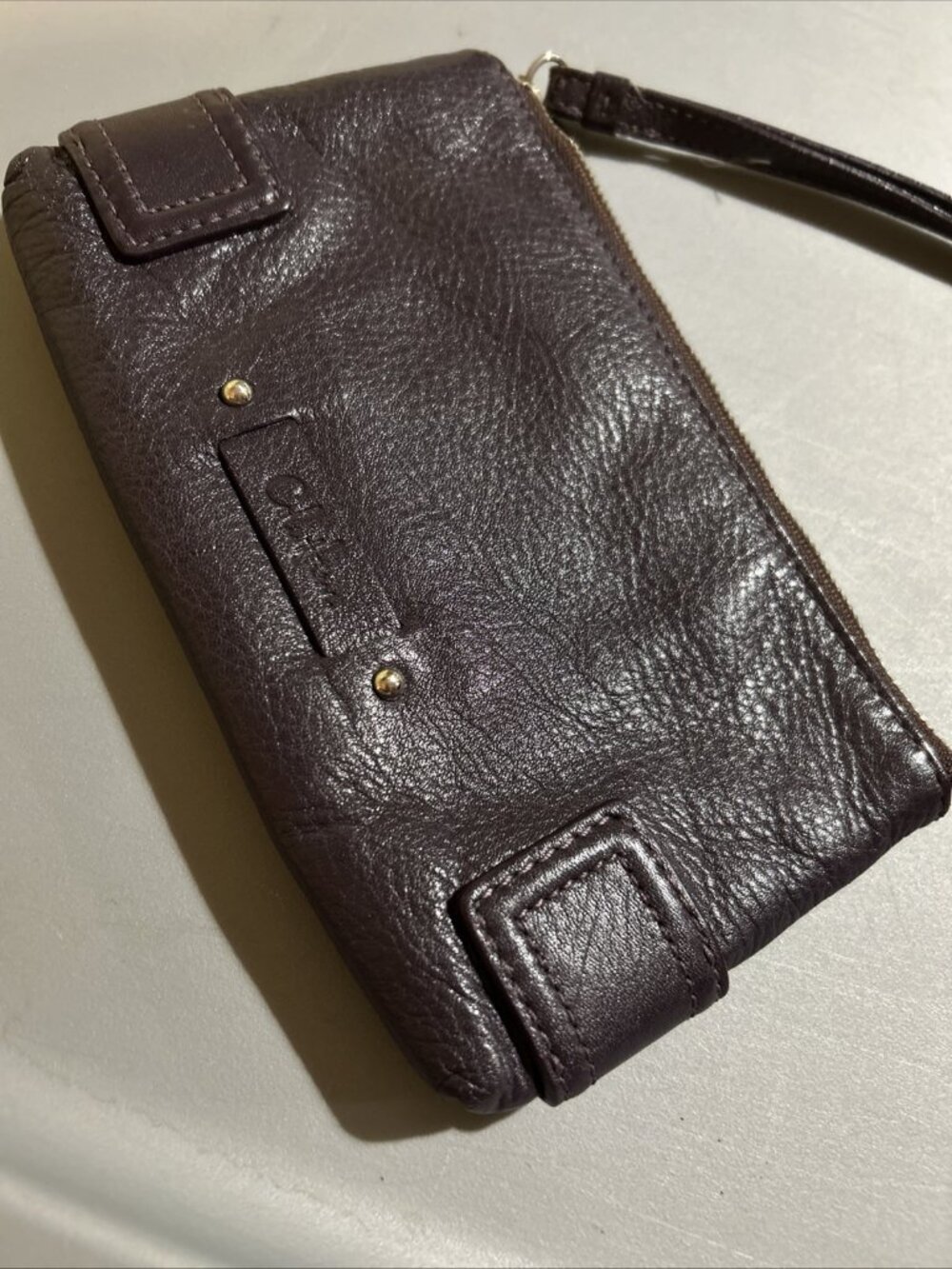 Cole Haan Purple Pebbled Leather Wristlet Clutch Mini Bag Y2K Aesthetic🔥 - Picture 9 of 11